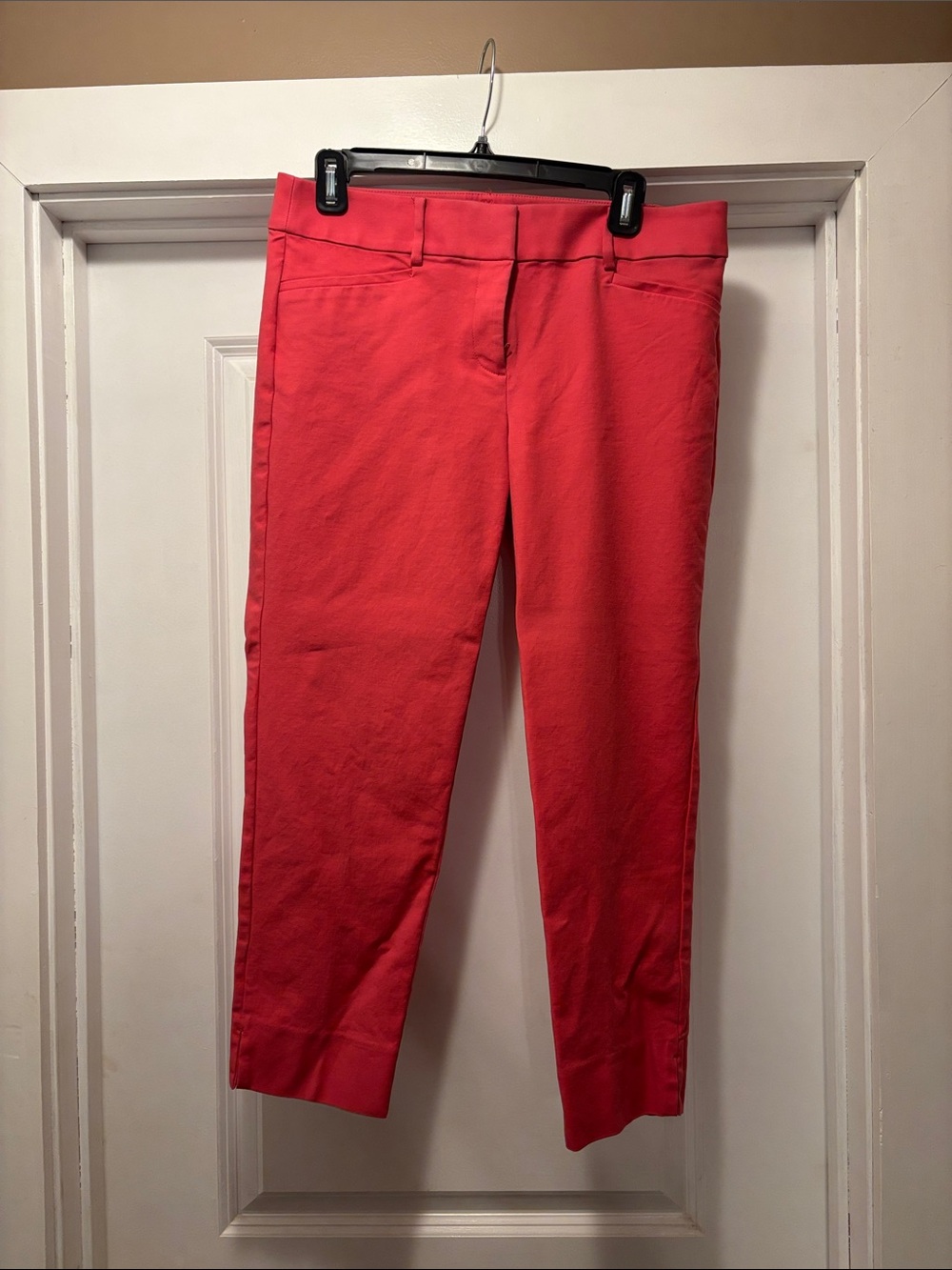 LOFT Deep Coral “The Riviera Pant” Cropped Ankle Capri Pants SZ 6 $99